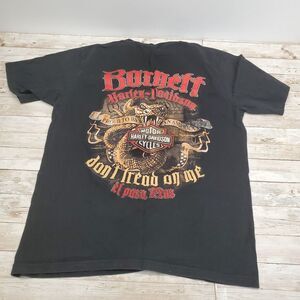 VTG Harley Davidson  "Don't Tread On Me" Black T-shirt Burnett El‎ Paso, TX